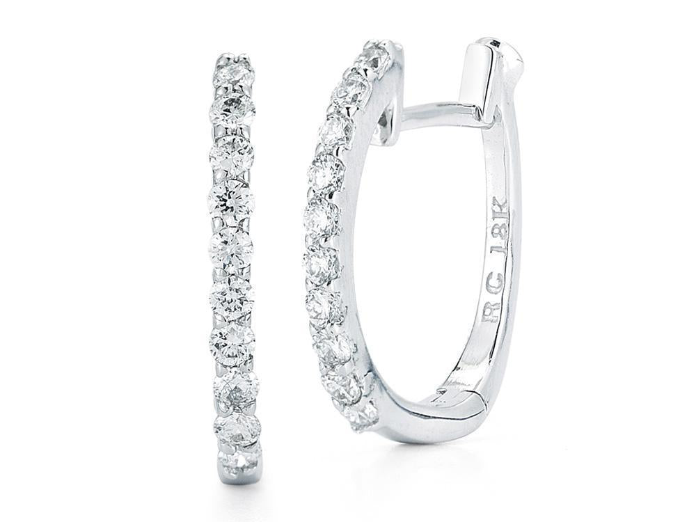 Micropave Perfect Diamond Huggies in White Gold