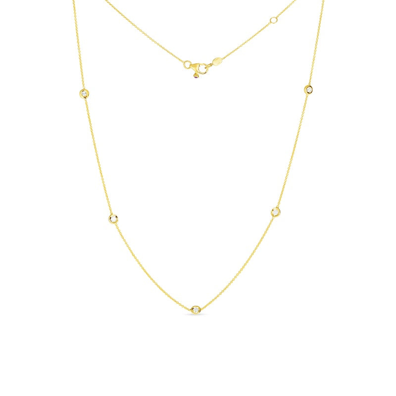 5-Station Bezel Set Diamond Necklace