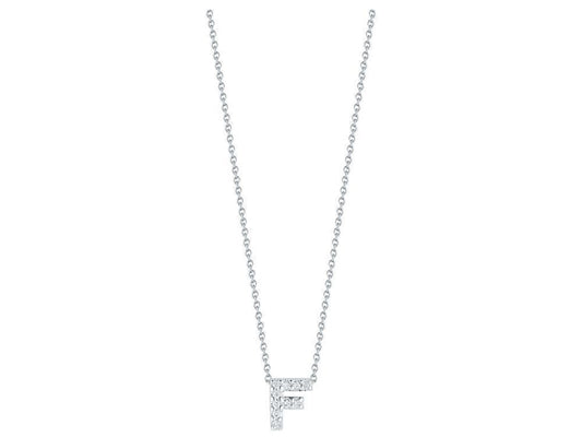 Tiny Treasures Diamond Love Letter "F" in White Gold