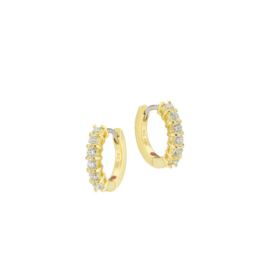 Diamond Huggie Hoop Earrings