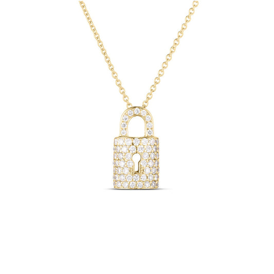 Pave Diamond Lock Pendant