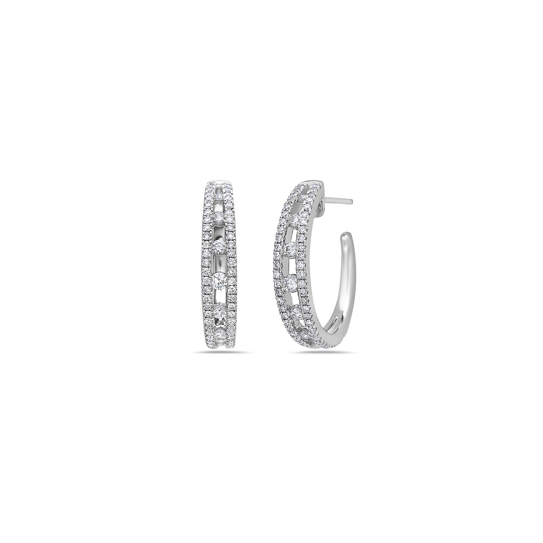 Precious Pastel Air Hoop Diamond Earrings