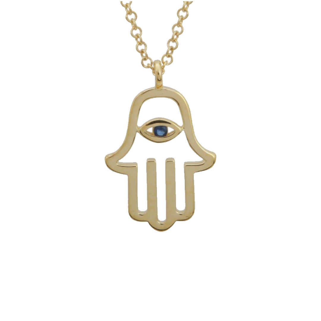 Hamsa Sapphire Necklace