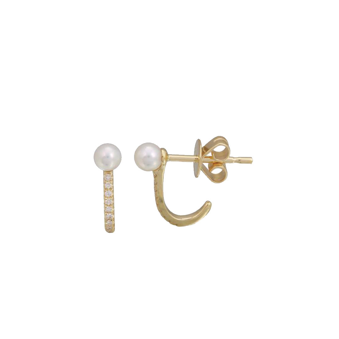 Diamond and Pearl Stud Earrings