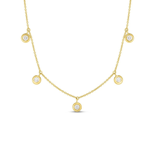 5 Dangling Bezel Set Diamond Necklace