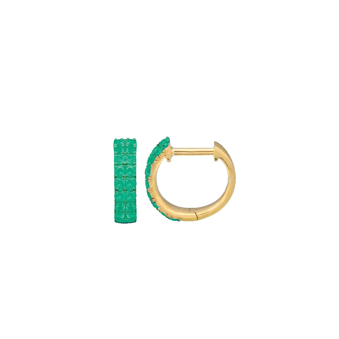 Tsavorite Huggie Earrings with Green Rhodium