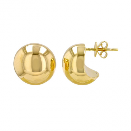 Button Stud Earrings in Yellow Gold