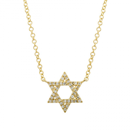 Cable Chain with Diamond Star of David