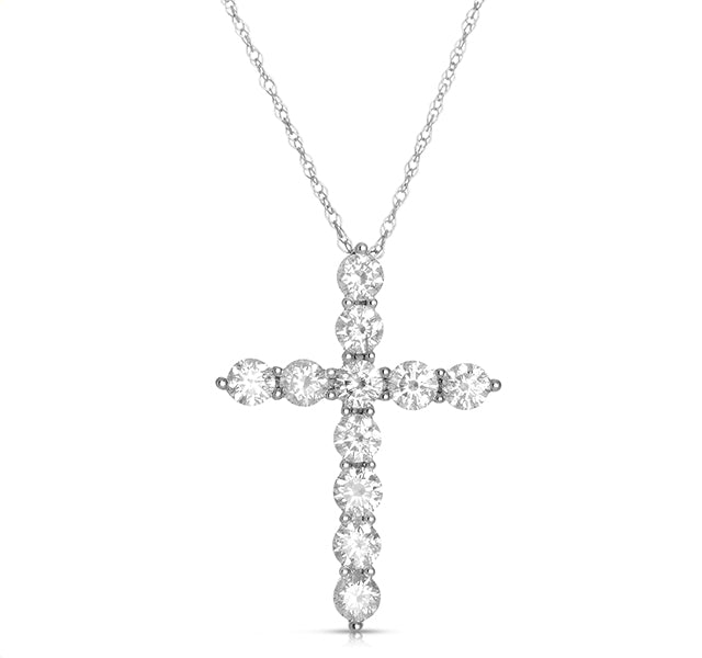 Diamond Cross Pendant In White Gold