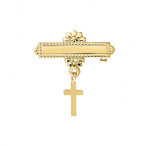 Gold Bar Pin with Drop