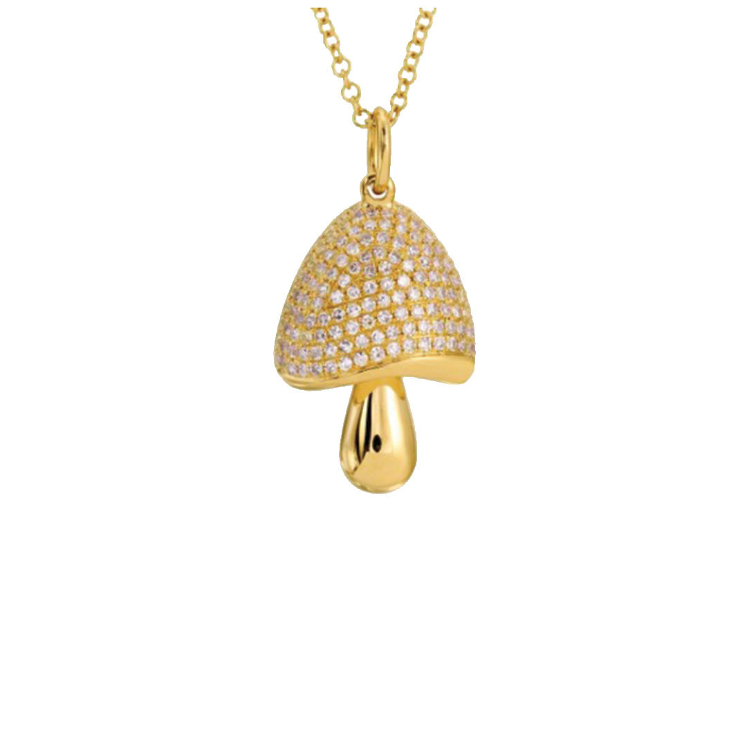 Diamond Mushroom Necklace