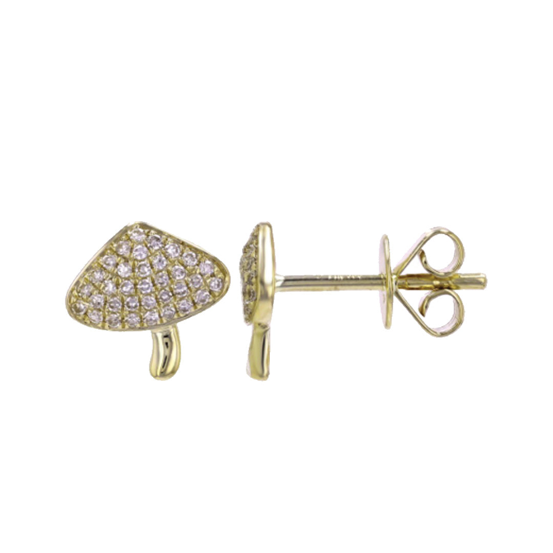 Mushroom Diamond Stud Earrings