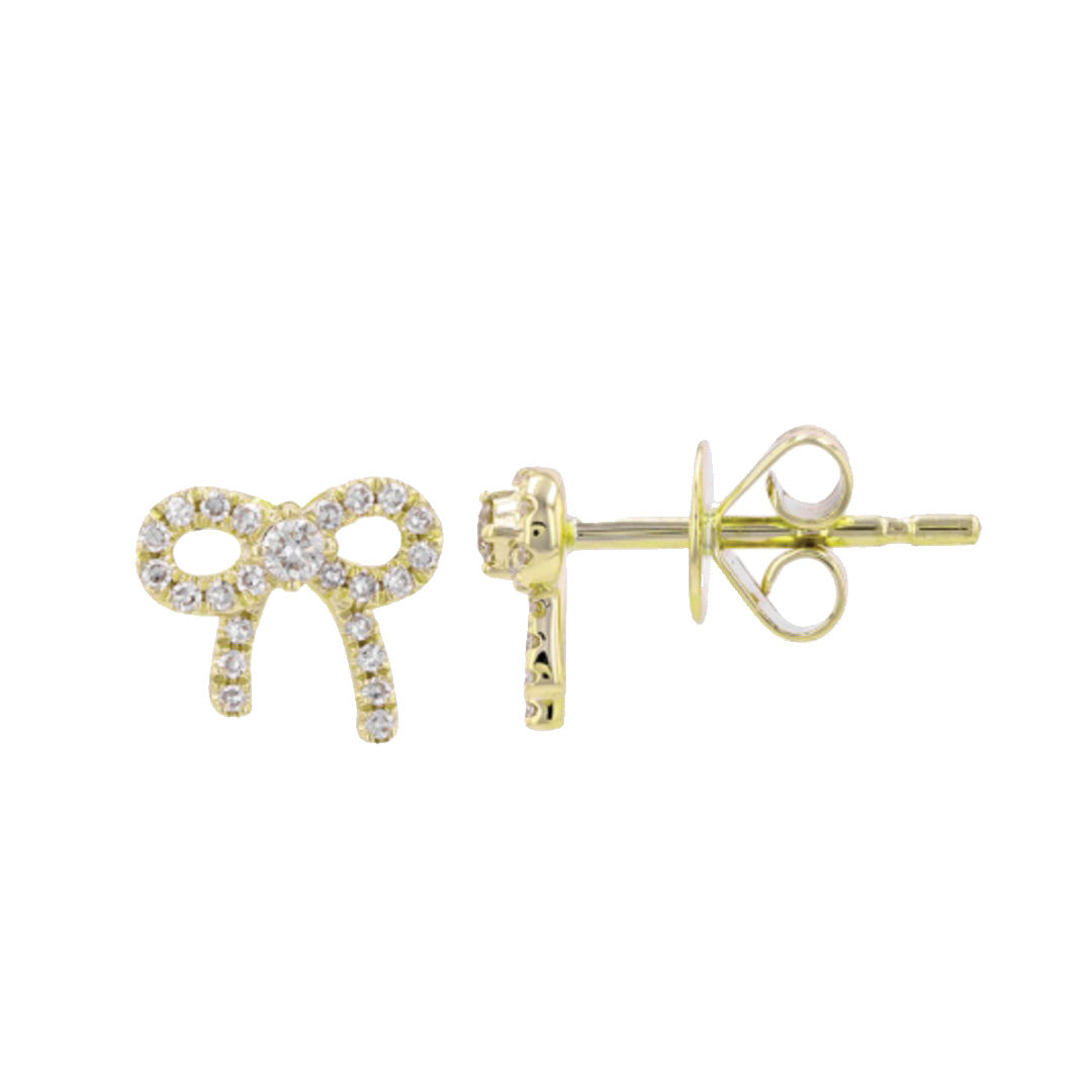 Diamond Bow Stud Earrings