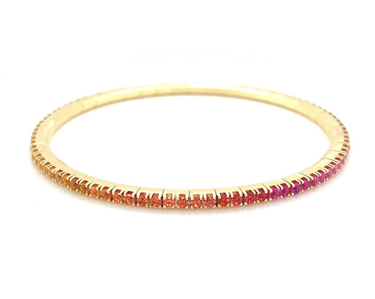 Spring Stretch Rainbow Sapphire Tennis Bracelet