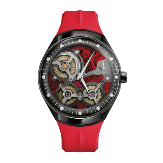 Electrostatic DNA Watch with Red Dial and Rubber Strap