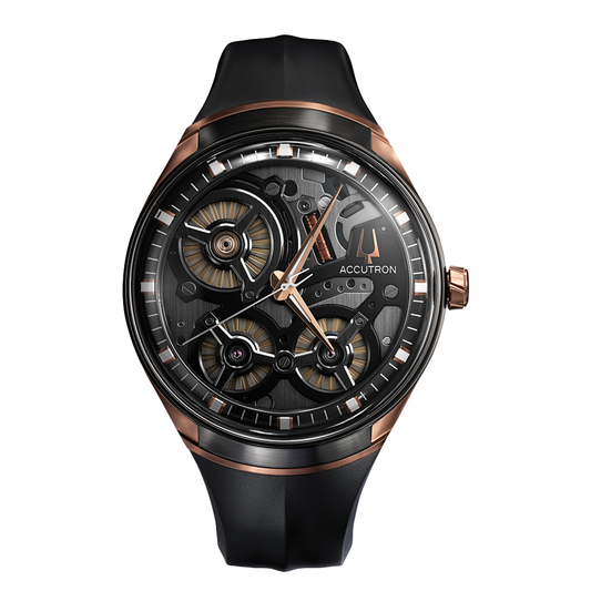 Accutron Electrostatic DNA Watch with Grey Skeleton Dial