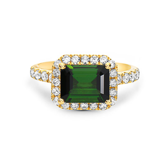 Emerald Cut Tourmaline Ring