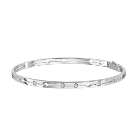 'Pulse' Small White Gold Bracelet with Diamonds