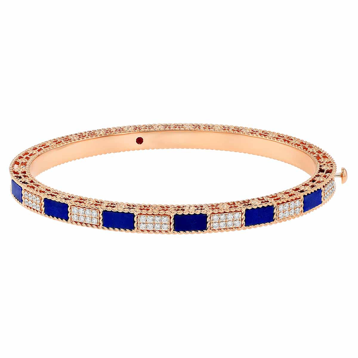 Art Deco Blue Lapis & Diamond Bangle