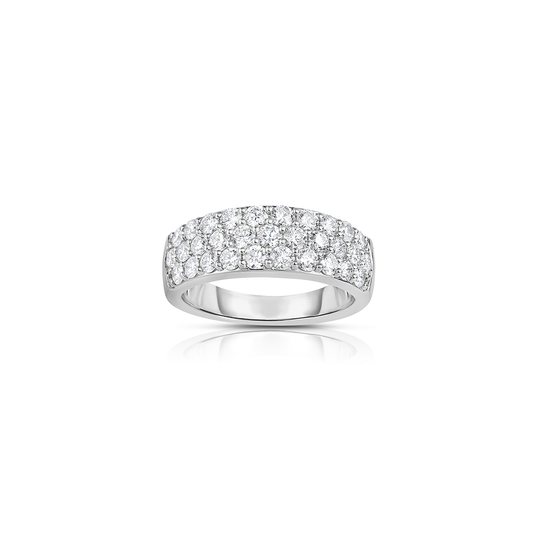 3-Row Tapered Pave Diamond Band