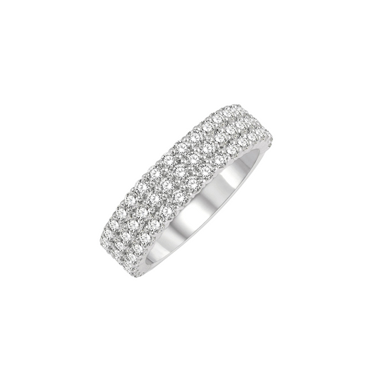 3-Row Shared Prong Diamond Band