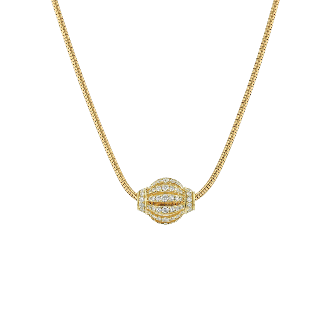 Birdcage Diamond Slide Pendant Necklace in 18k Yellow Gold