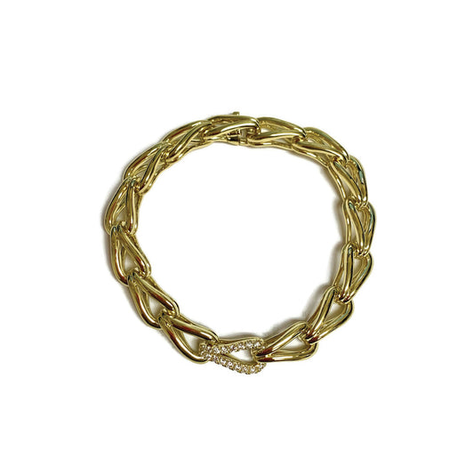 Link Bracelet with Center Diamond Link