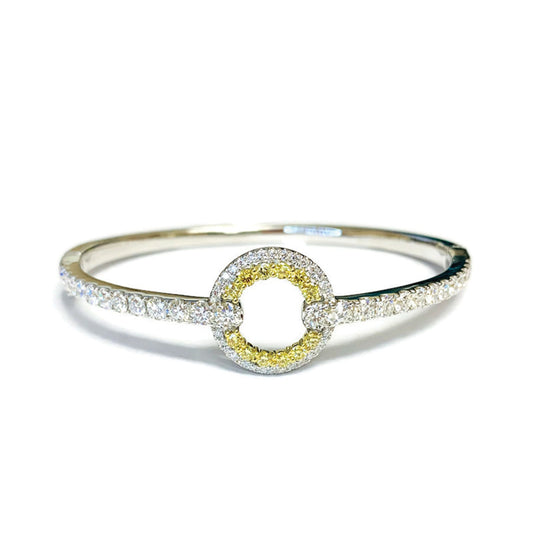 Circle Sphere Bracelet with Yellow and White Diamonds