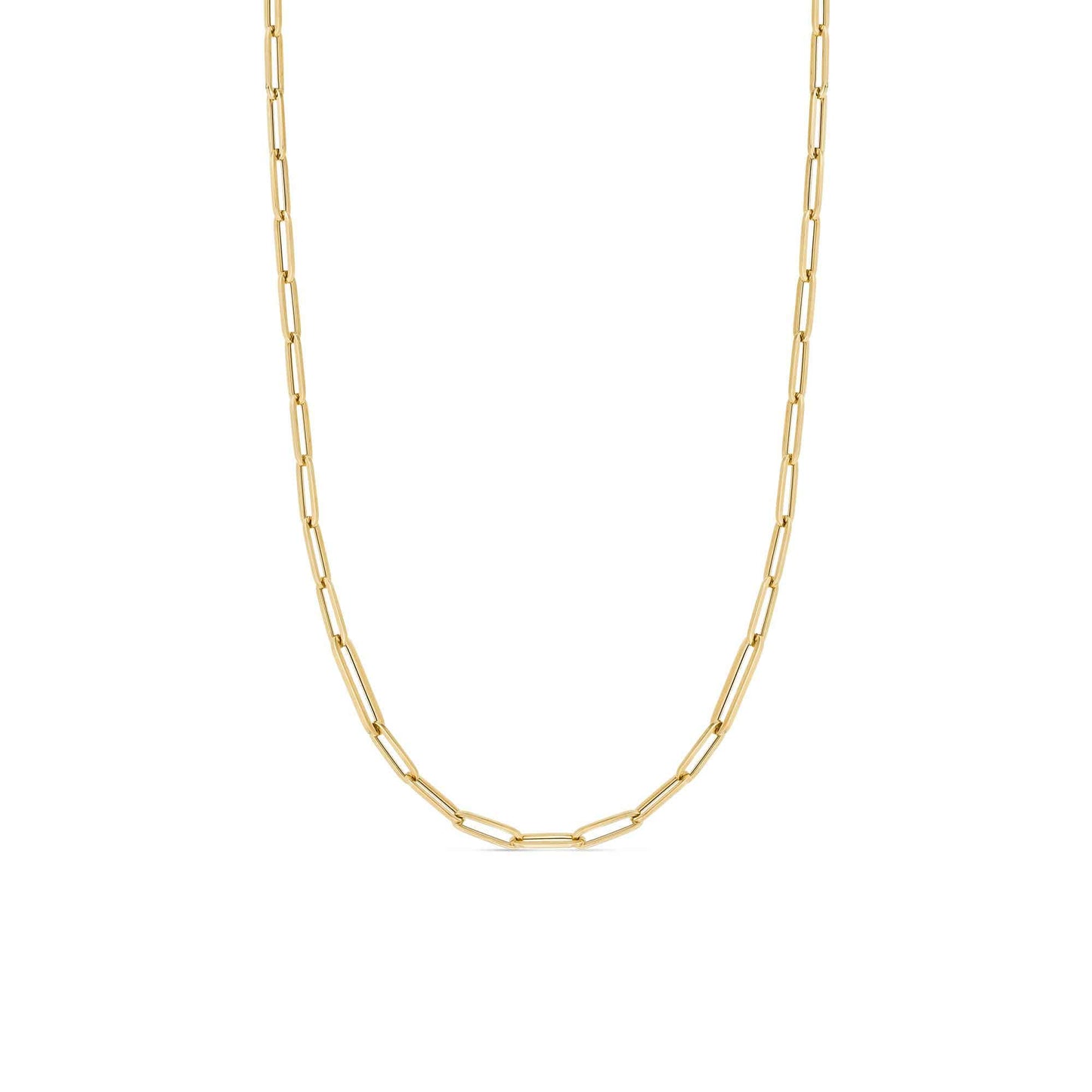 Alternating Size Paperclip Gold Chain Necklace