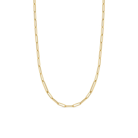 Alternating Size Paperclip Gold Chain Necklace