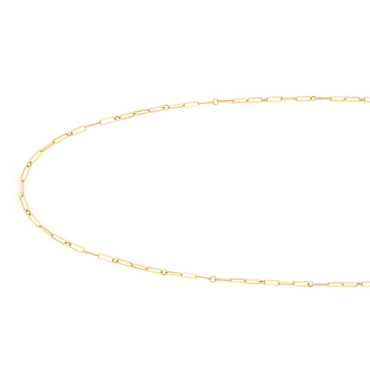 Alternating Size Paperclip Gold Chain Necklace