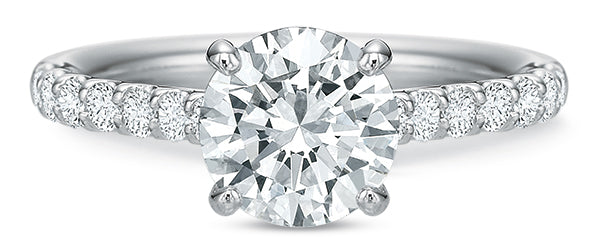 Diamond Shared Prong Engagement Ring Setting 18KW