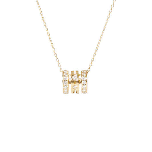 'Pulse' Diamond Triple Row Pendant Necklace