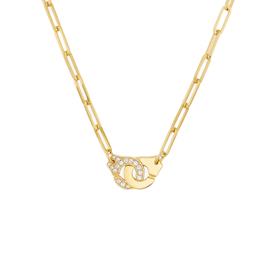 'Menottes' R12 Chain Necklace with Semi Pave Diamond Clasp