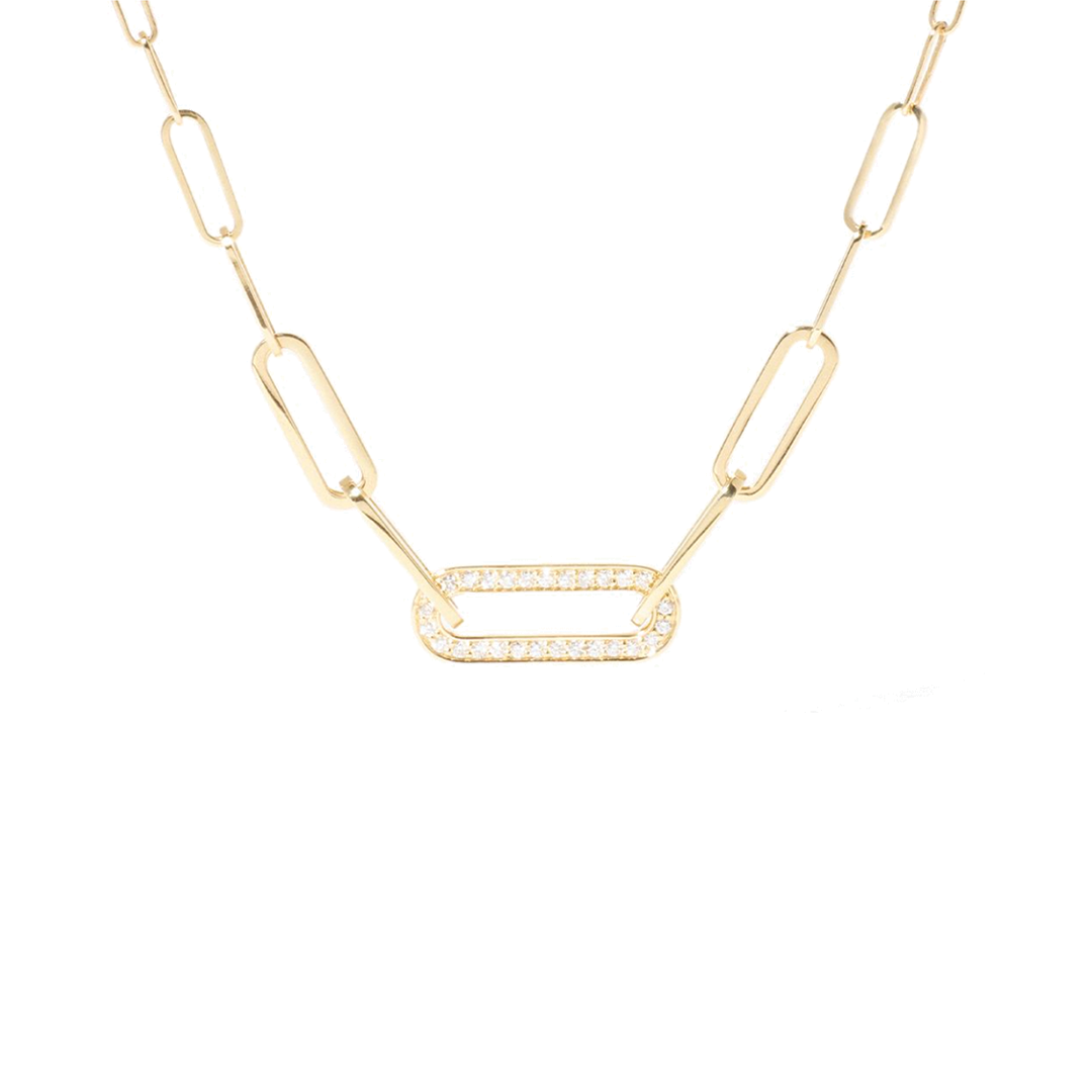 'Mallion' Small Necklace with Diamonds