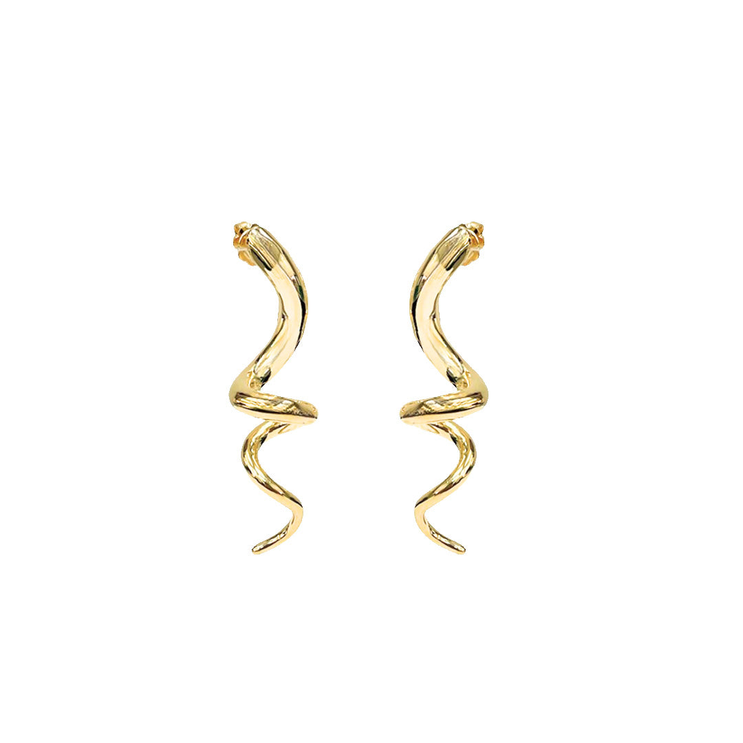 Tapered Gold Spiral Earrings