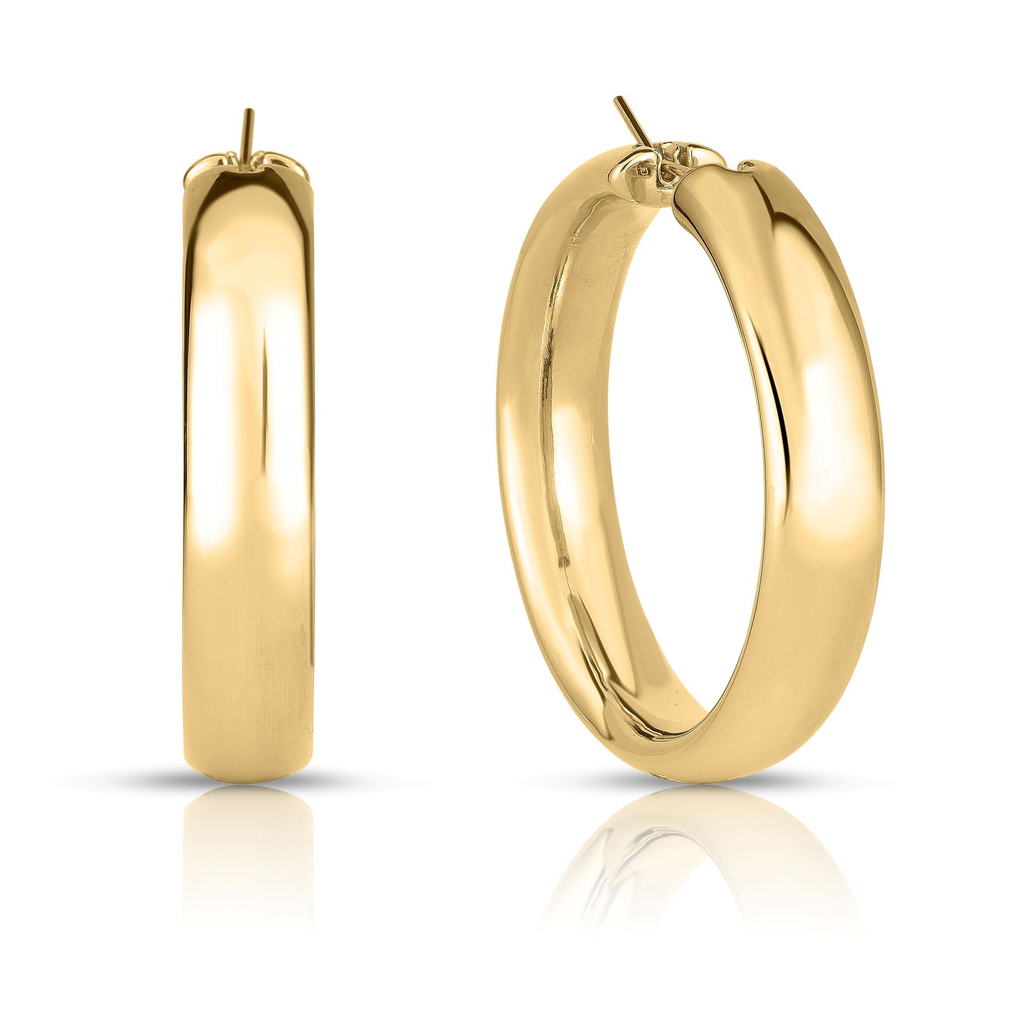 18k Yellow Gold Large Hoop Earrings