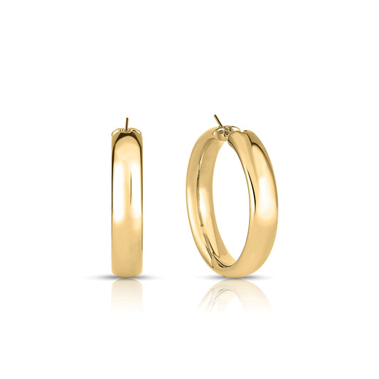 18k Yellow Gold Large Hoop Earrings