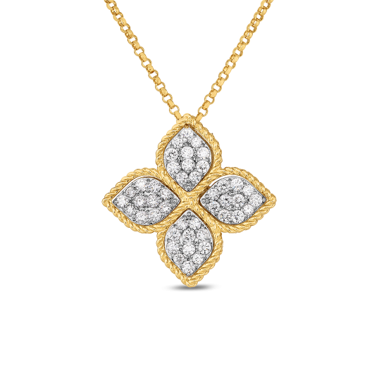 Princess Flower Pendant With Diamonds