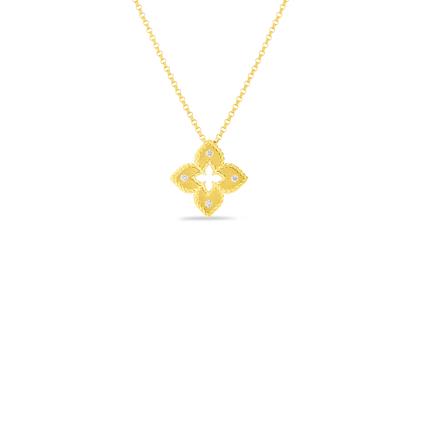 Venetian Princess Flower Necklace in Yellow Gold