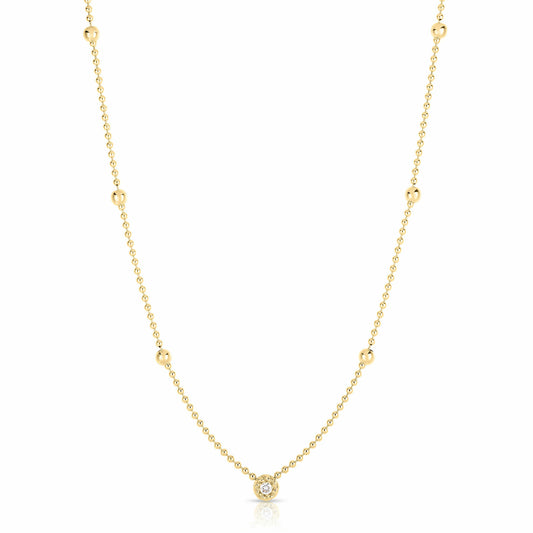 Bezel Set Diamond Necklace