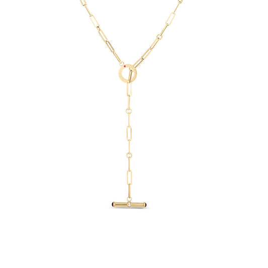 Lariat Necklace in Yellow Gold