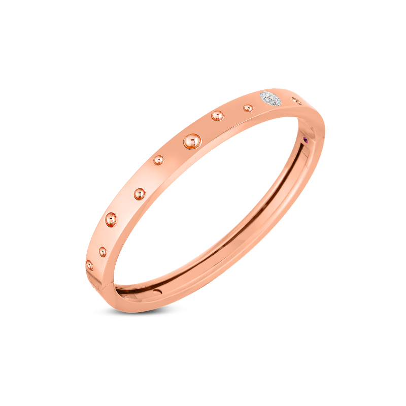 18K Rose Gold Pois Moi Luna Diamond Thin Bangle Bracelet