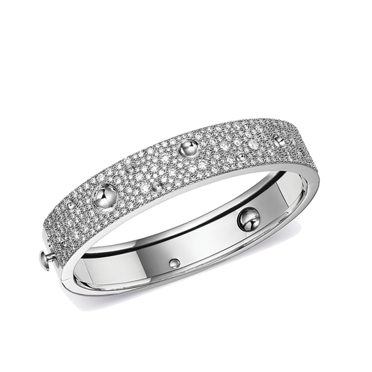 Pois Moi Medium Hinged Bangle with Diamonds