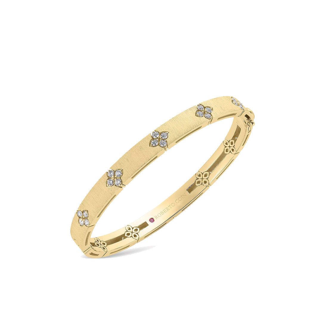 'Love in Verona' Satin Diamond Flower Bangle