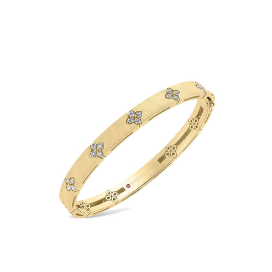 'Love in Verona' Satin Diamond Flower Bangle