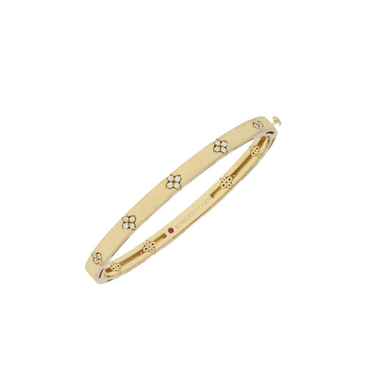 Narrow Love in Verona Bangle with Diamonds in Yellow Gold