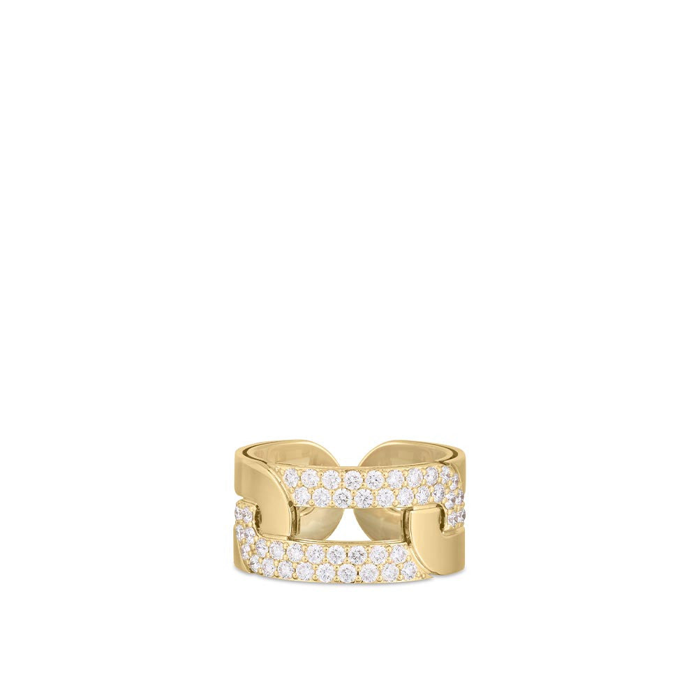 Navarra Cuff Ring with Pave Diamonds