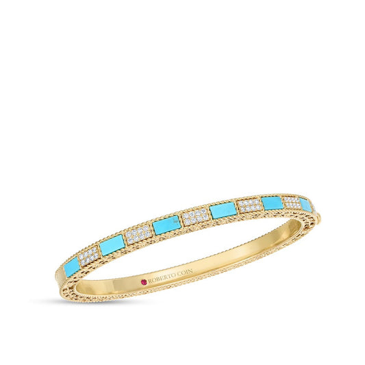 Art Deco Turquoise & Diamond Bangle