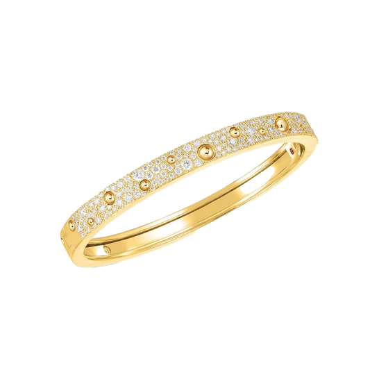 'Pois Moi Luna' Diamond Pavé Hinged Bangle Bracelet